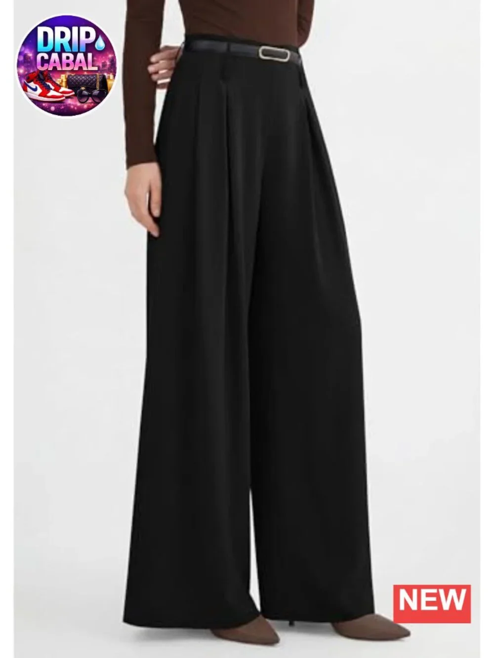 Wide Leg Dress Pants High Waisted Palazzo Trousers Pleated Slacks Business
